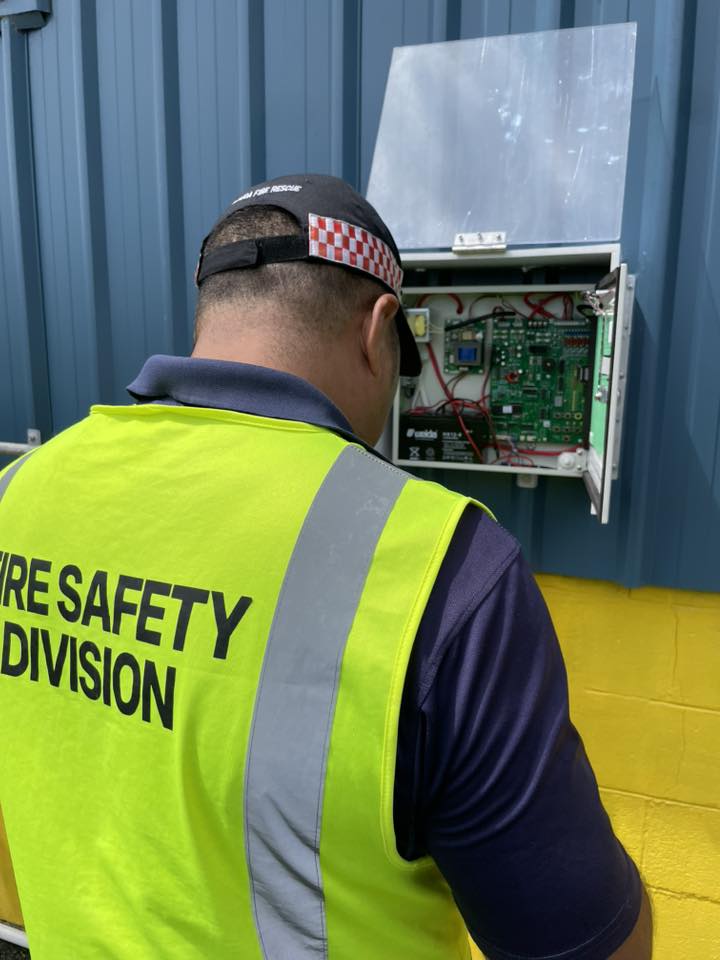 Fire alarm inspection in progress